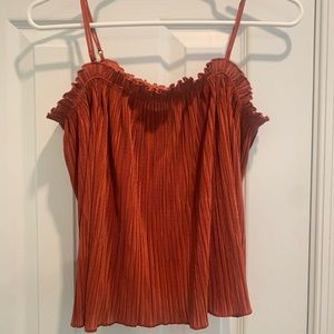Brownish-orange cropped tank top